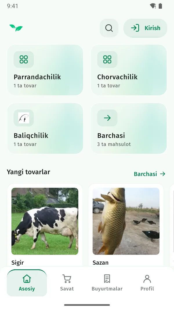 BAROKAT ilovasi — bosh sahifa